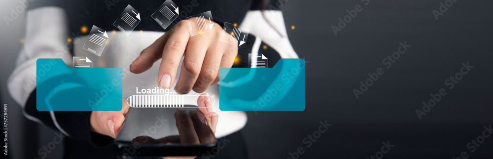 document for send file between folder on internet, business concept document for send file between folder on internet, business concept