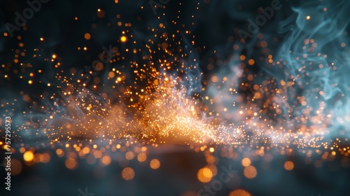 Blurry Blue and Yellow Firework
