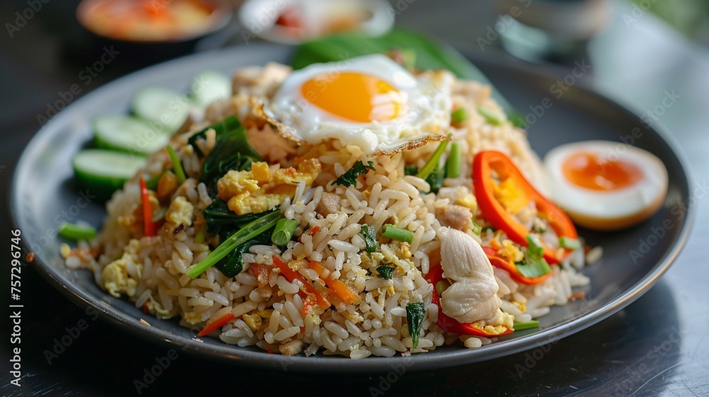 Khao Pad fragrant fried rice with chicken Khao Pad fragrant fried rice with chicken