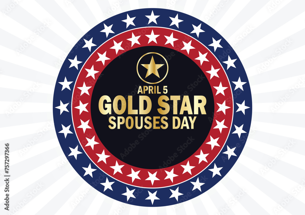 Gold Star Spouses Day wallpaper with typography. Gold Star Spouses Day, background Stock Vector