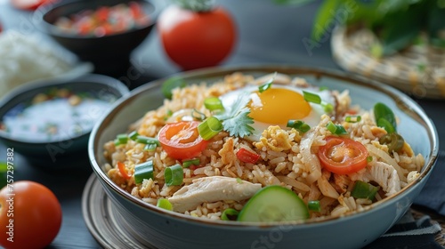 Traditional Khao Pad Thai fried rice with chicken © wudu_8