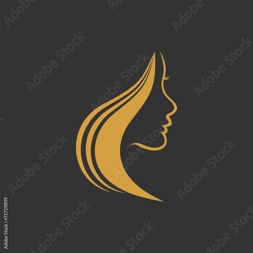 Beauty face logo design vector with premium concept