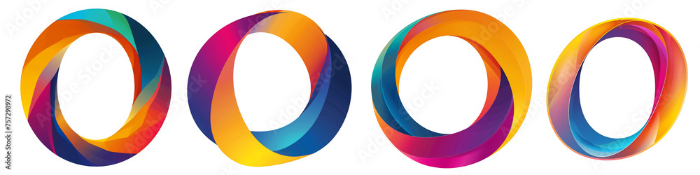 Letter O with colorful gradients, Logo design, alphabet, isolated on a transparent background Letter O with colorful gradients, Logo design, alphabet, isolated on a transparent background