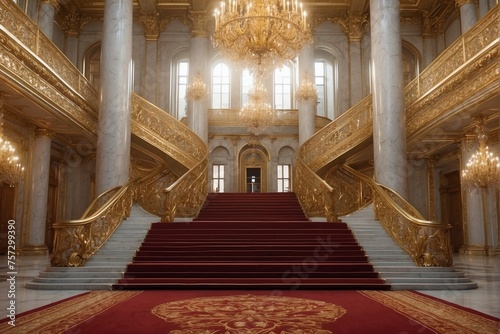Luxury of the Palace Hall. A gorgeous staircase in the main hall.