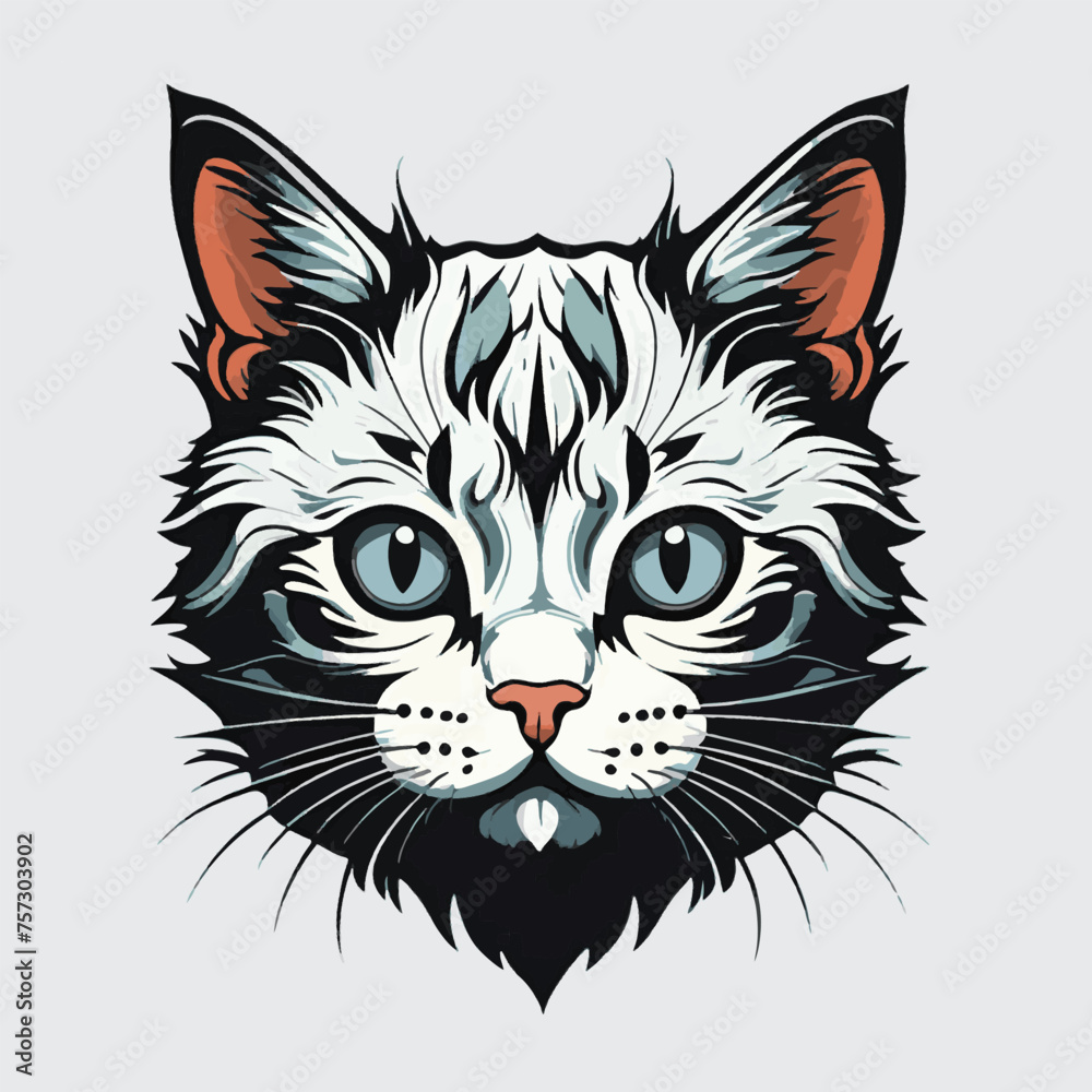 vector isolated of cute kitten head vector isolated of cute kitten head
