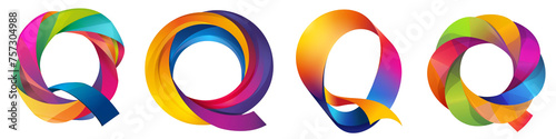 Free Download Letter Q with colorful gradients, Logo design, alphabet, isolated on a transparent background - GFXLoad