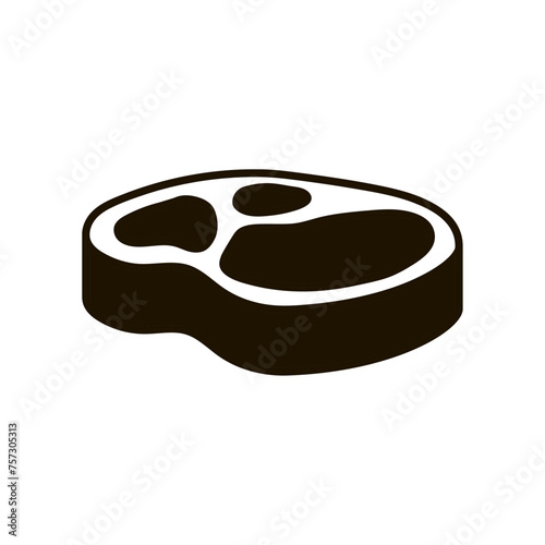 steak icon in black color. beef meat icon.