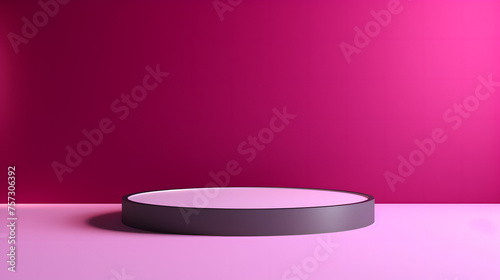 A stylish dark circular pedestal on a purple gradient background  perfect for product showcasing or visual merchandising  product presentations 