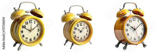 set of alarm clock isolated on transparent background