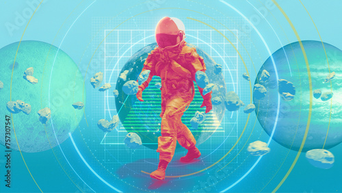 Astronaut Graphical Space Background 03