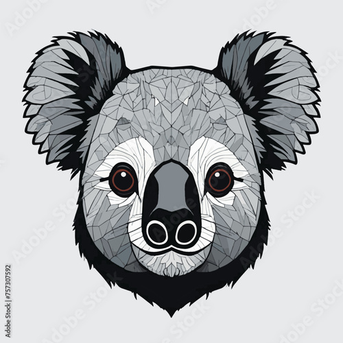 vector isolated of koala head photo