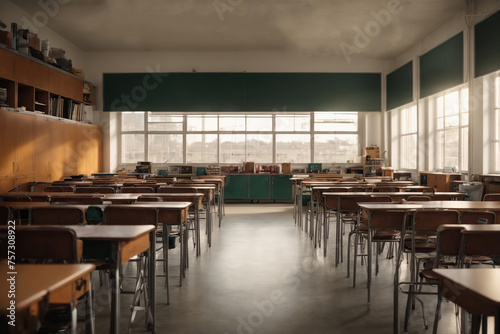 High school classroom interior