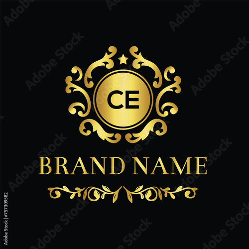 Initials letters CE square vector logo design for company branding