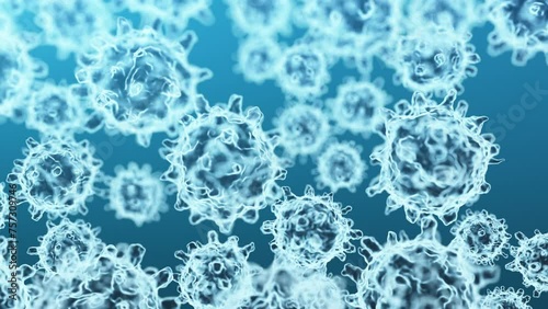 Wallpaper Mural Digital animation of the covid-19 virus under a microscope. 3d rendering illustration of corovinavirus with luma matte. Torontodigital.ca