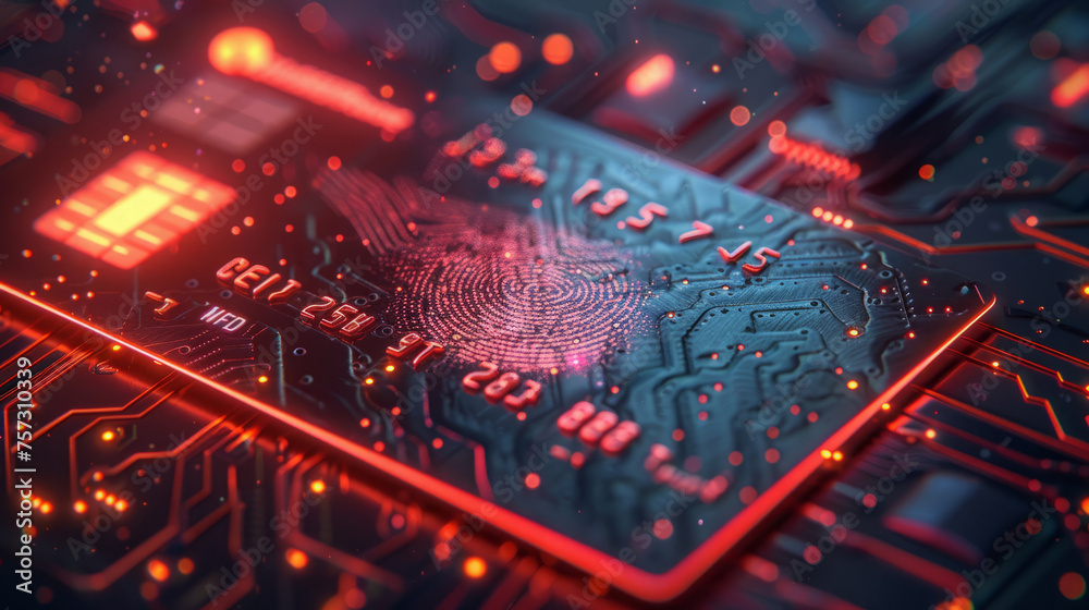 Digital footprint. A fingerprint on a credit card. Digital footprint. A fingerprint on a credit card.