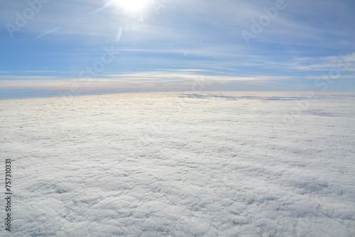 Carpet of clouds from above sky travel jet © Andreas