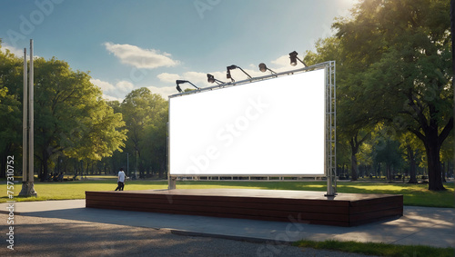 Huge empty billboard mockup in the park