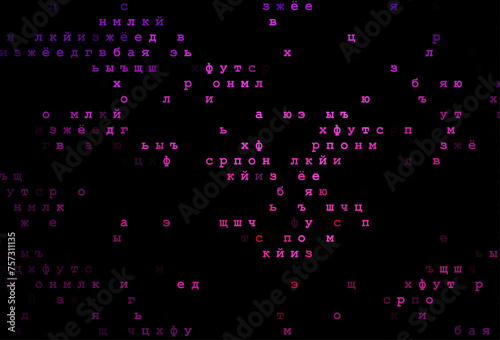 Dark pink vector layout with latin alphabet.