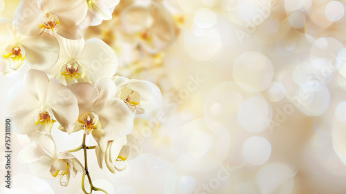 White orchid flowers with their beauty