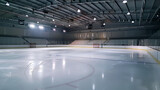 Hockey Ice Rink Sport Arena Empty Field - Stadium, Winter Sports Competition Venue, Sporting Event Concept, Generative AI

