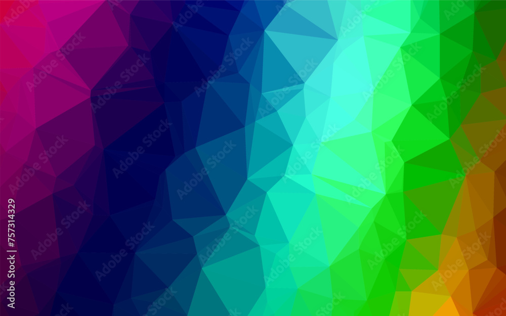 Fototapeta premium Dark Multicolor, Rainbow vector polygon abstract background.