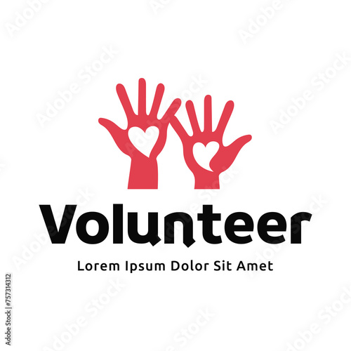 Volunteer logo premium vector illustration.