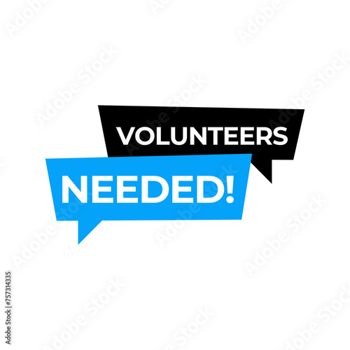 Volunteers needed banner for business, marketing and advertising. Vector illustration.