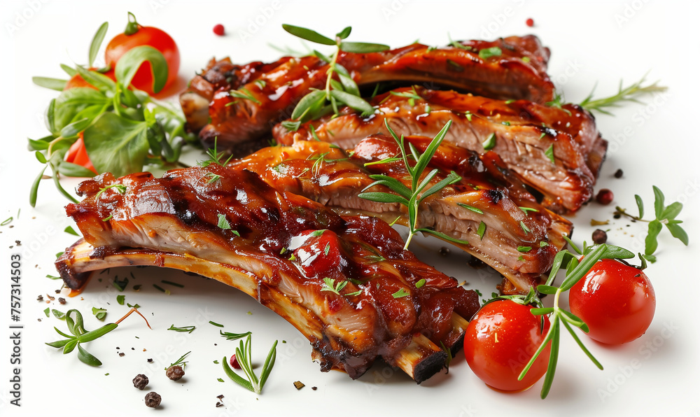 Tender Baked Pork Ribs with Fresh Vegetables Tender Baked Pork Ribs with Fresh Vegetables