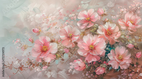 Wallpaper with spring flowers.