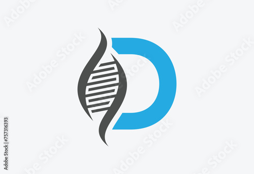 creative logo icon DNA latter D