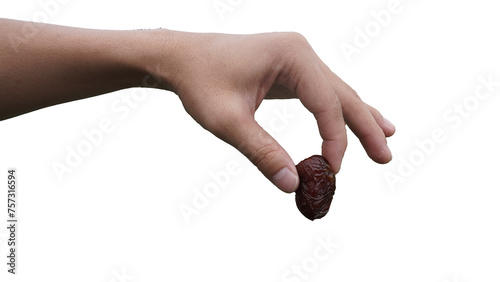 Holding Dates Breaking the Fast with Ramadan Mubarrak Dates  photo