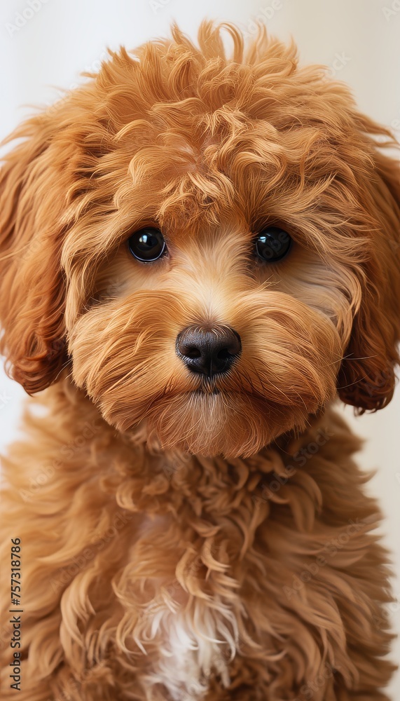 Close-up of a cute and playful puppy on a plain white background, adorable pet portrait Close-up of a cute and playful puppy on a plain white background, adorable pet portrait