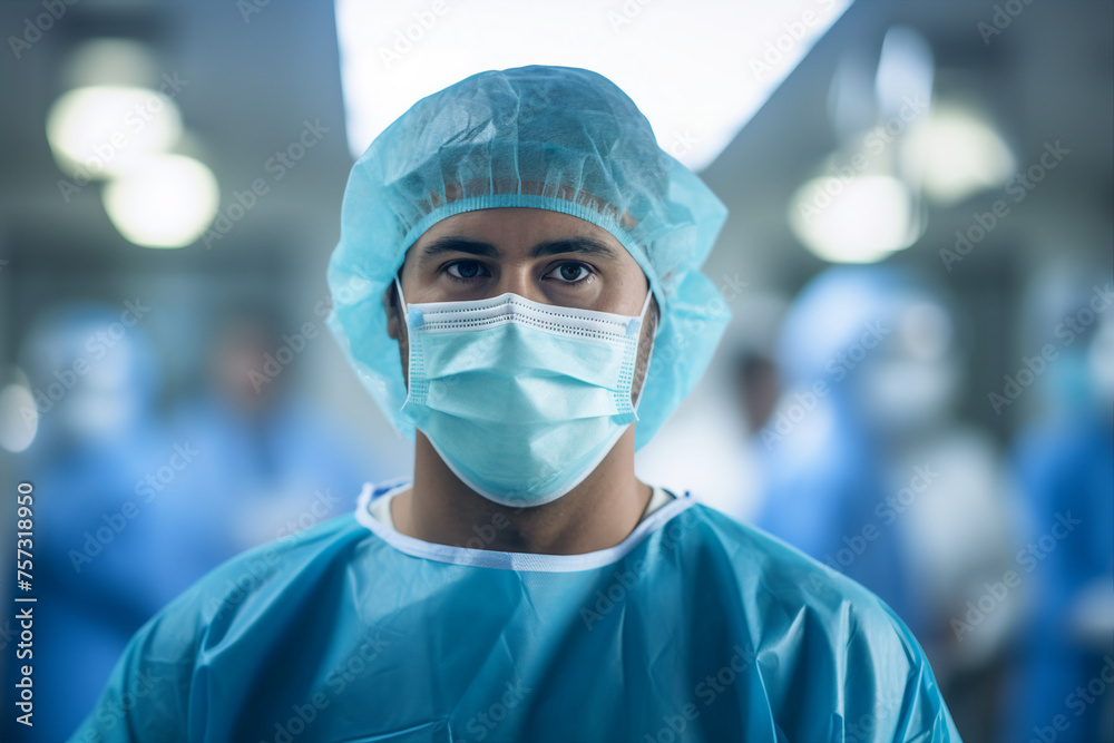 Generative IA picture modern operating room in futuristic surgery clinic team of professionals operating patient Generative IA picture modern operating room in futuristic surgery clinic team of professionals operating patient