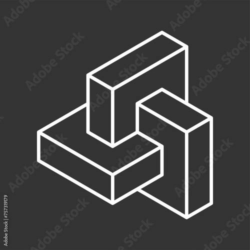 Abstract shape icon isolated on black background. Vector illustration.