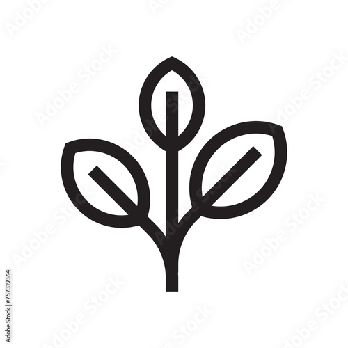 simple leaf icon, leaf icon illustration isolated on white background