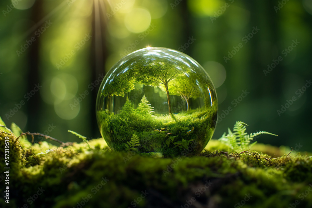 Nature protection conceptual Generative AI illustration Earth day ecology safe planet nature environment