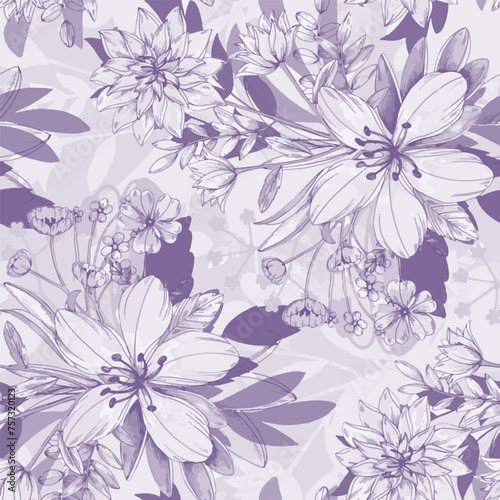 Pattern flower floral spring blossom illustration vector fabric textile design leaf leaves