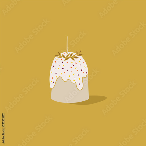Easter cake. Vector illustration for the Easter holiday for greeting card, poster, flyer.
