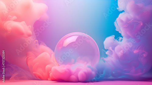 Illustration of colorful 3d bubbles, 3D bubbles
