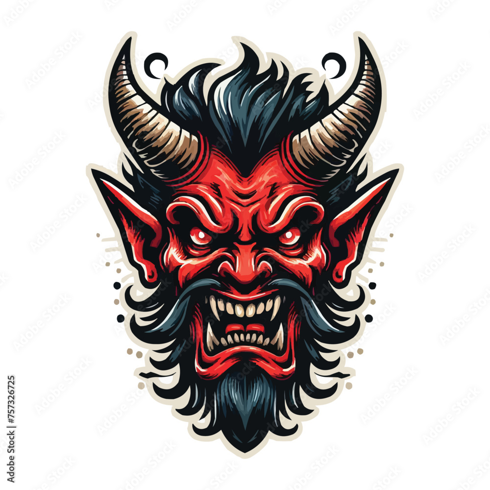 vector angry devil head tattoo design vector angry devil head tattoo design