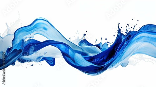 Dynamic Blue Paint Splash Isolated on White Background