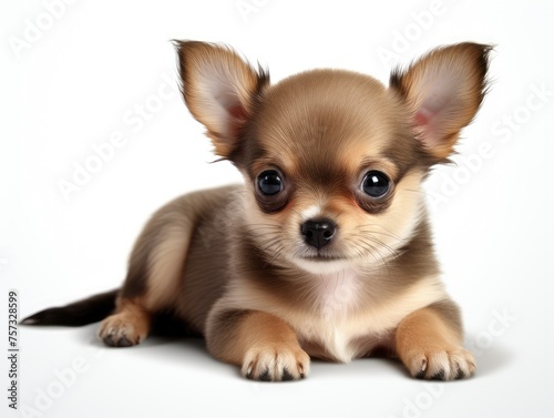 chihuahua puppy on white background