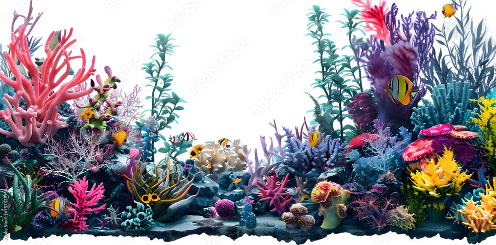 Underwater Wonderland isolated on transparent background
