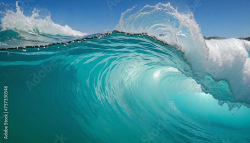 Underwater blue ocean aqua wave isolated on background © Fukurou