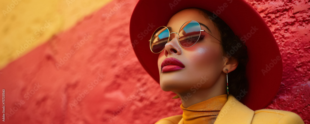 Fototapeta premium a luxury retro woman in new york city in the style of the 1960s