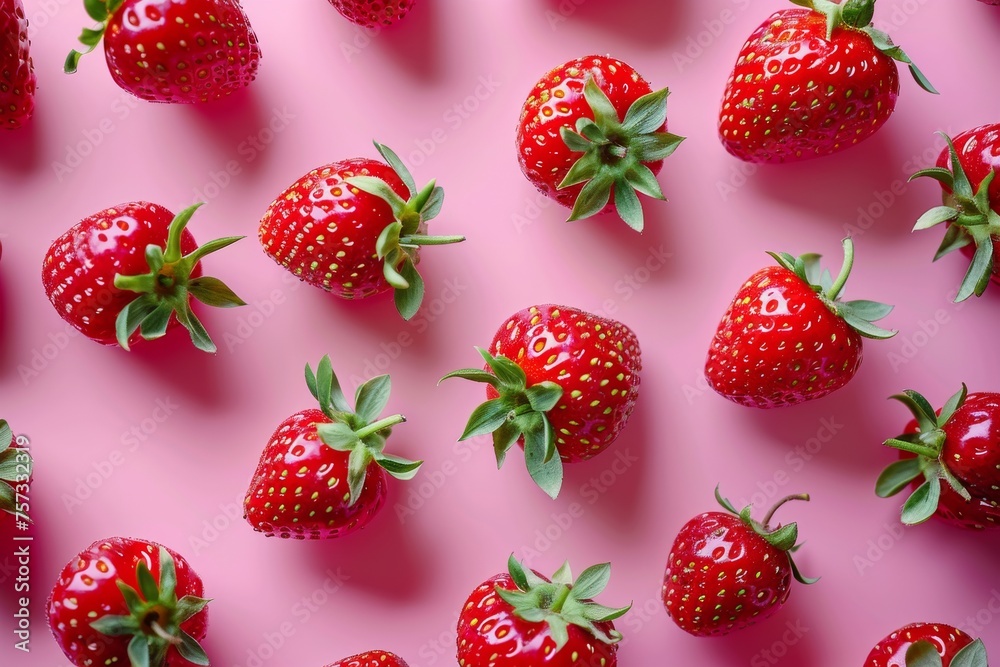 Many sweet strawberry on color background