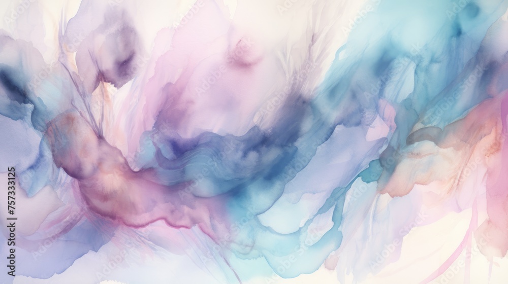 Lavender Whisper: Soft pink and blue watercolor strokes whisper with a hint of lavender, evoking a sense of calmness and grace in design compositions.