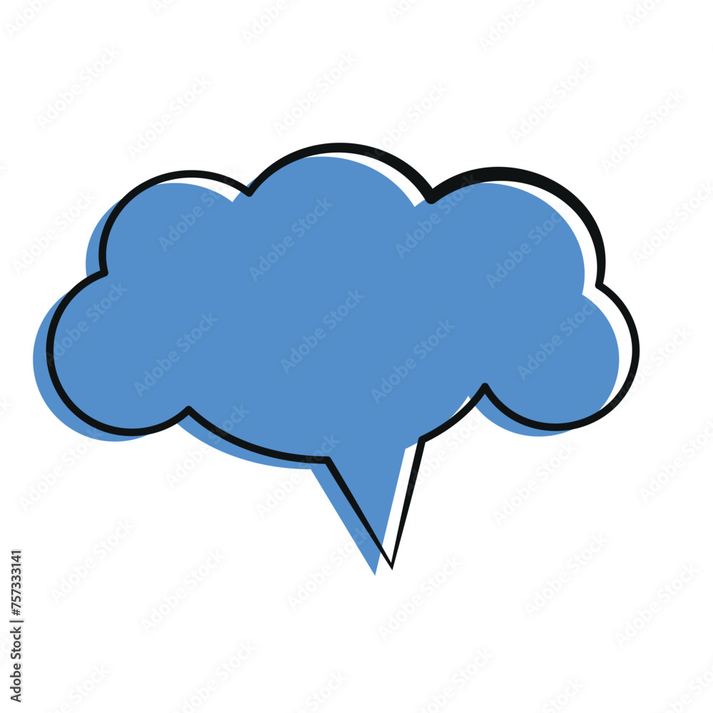 Blue Speech bubble or chat bubble doodle design Blue Speech bubble or chat bubble doodle design