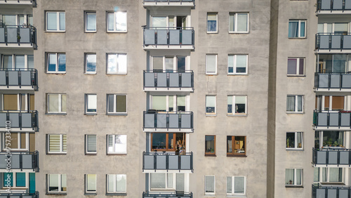 So called Wielka Pyta - Great Panel house of flats on Abrahama Street in Goclaw area, Praga-Poludnie district, Warsaw city, Poland
