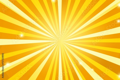 Energetic sunburst background with golden yellow beams. Luminous and dynamic.